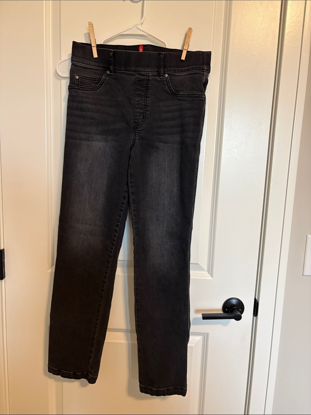 SPANX Women’s Straight Leg Jeans in Washed Black